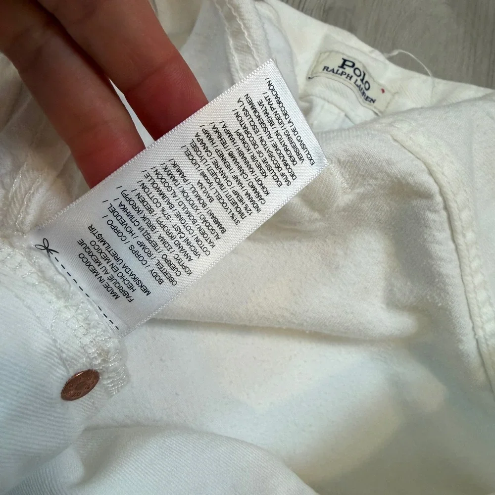 Polo Ralph Lauren Varick Slim Straight Hemp Denim Jeans White 38x32 NWT